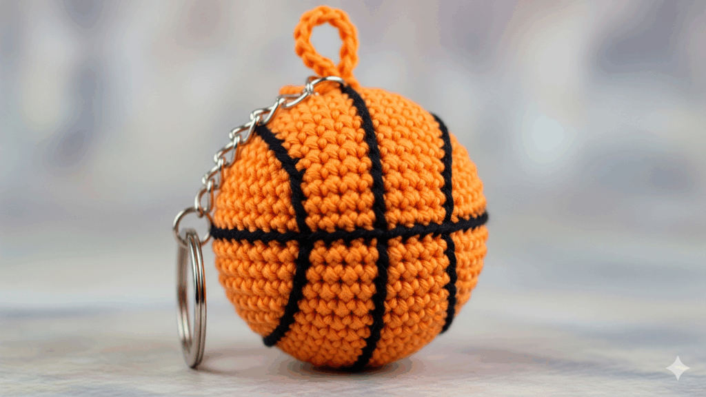 Aprenda a fazer um chaveiro de basquete em crochê divertido