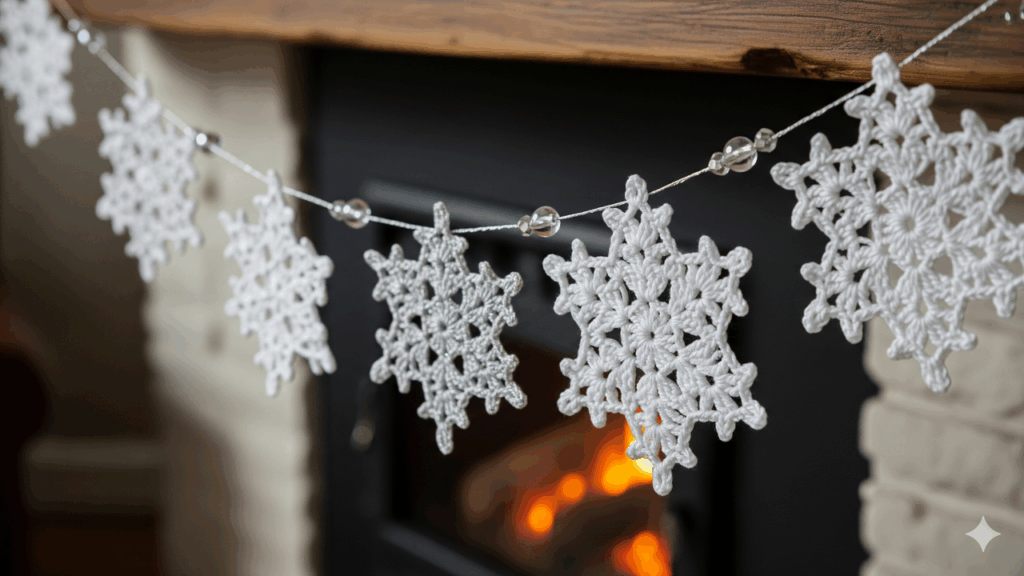 Esse varal de crochê deixou a decoração de Natal ainda mais mágica