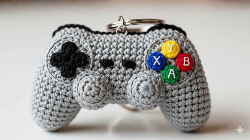 Esse chaveiro de controle de videogame em crochê vai encantar qualquer gamer
