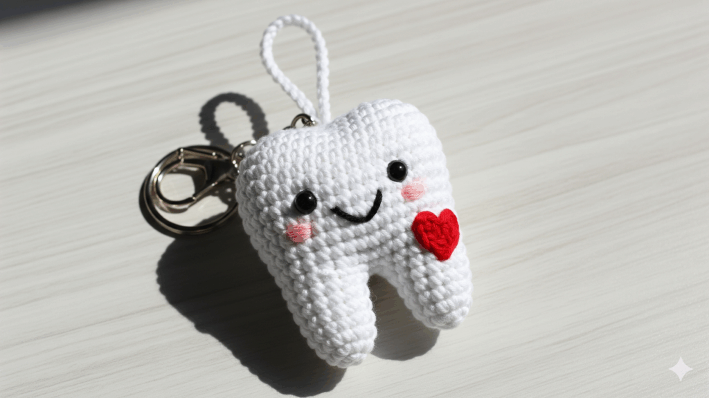 O detalhe nesse chaveiro de crochê que encanta os dentistas pela homenagem