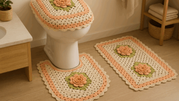 O modelo queridinho entre crocheteiras que está deixando os banheiros muito mais estilosos e delicados