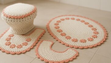 Como fazer jogo de banheiro de crochê fácil que valoriza qualquer ambiente