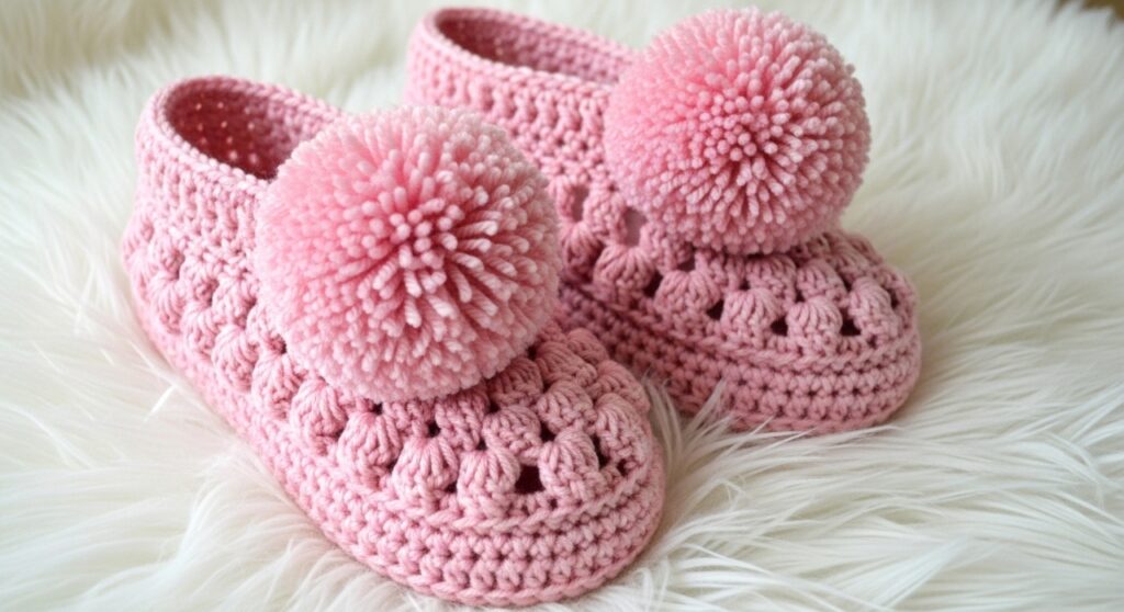 Essa pantufa com pompom em crochê virou sensação entre as amantes do conforto
