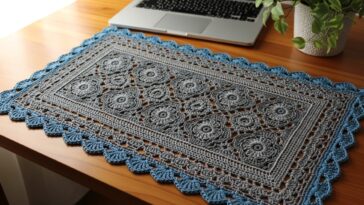 Tapetinho para mesa de escritório em crochê que deixa o ambiente aconchegante e elegante