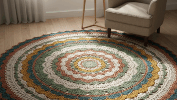 tapete redondo de crochê