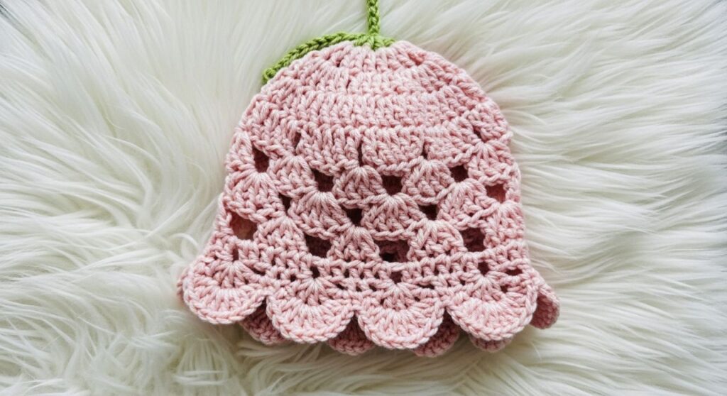 Essa touca transforma o look infantil com muito charme e carinho