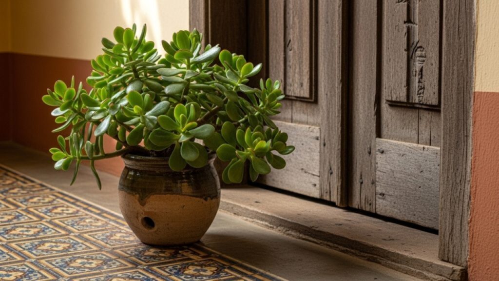 A planta-jade representa sorte, fartura e estabilidade, sendo fácil de cuidar e perfeita para interiores