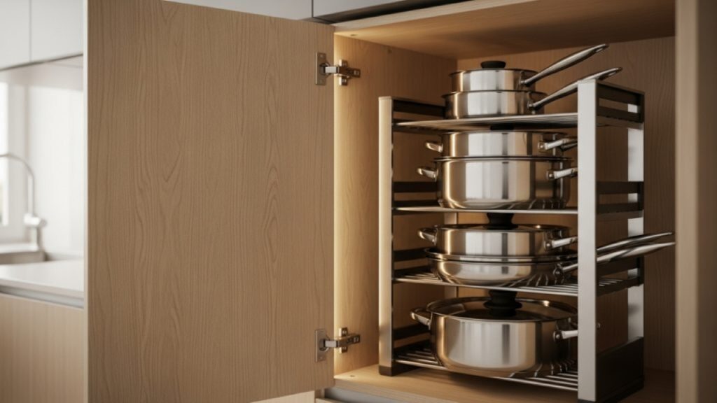 Tendência prática que substitui o empilhamento e deixa a cozinha mais funcional