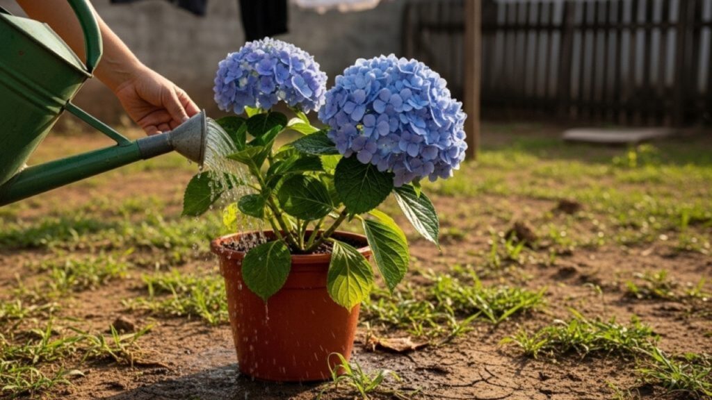 Hortênsias sofrem em climas quentes, exigem muita água e são sensíveis a fungos e pragas