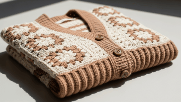 Um cardigã de crochê que combina com tudo e tem o toque artesanal que a gente ama