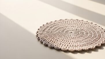 Um sousplat de crochê simples que parece saído de uma loja chique