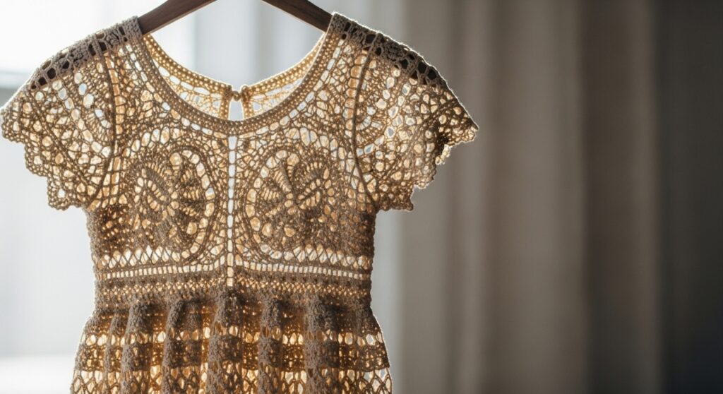 Esse vestido de crochê é a prova de que o feito à mão nunca sai de moda