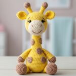 Amigurumi de girafa em crochê que encanta e decora com carinho