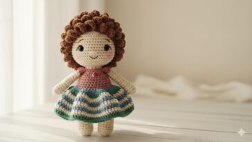 Boneca de crochê feita à mão vira presente que emociona de verdade