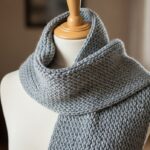 Cachecol de crochê com ponto baixo para iniciantes e dias frios