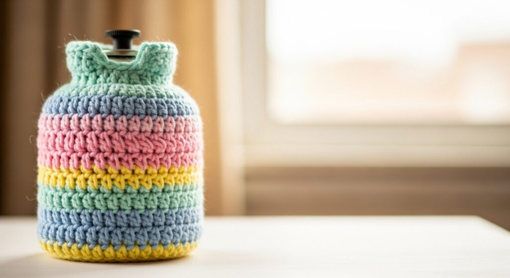 Aprenda o passo a passo da capa de botijão que está fazendo sucesso entre crocheteiras