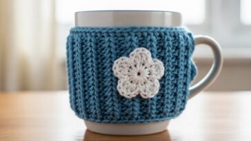Capa de copo ou caneca em crochê para manter a bebida aquecida com charme