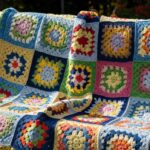 Colcha de crochê em squares coloridos que aquece e encanta