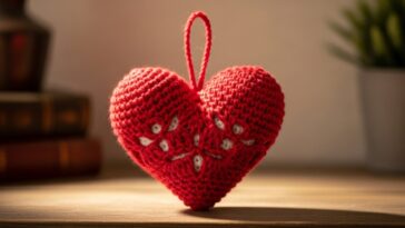 Coração de crochê para decoração e presentes cheios de amor