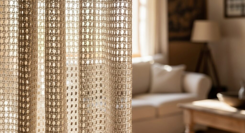 O charme que faltava na sua casa pode estar em uma cortina de crochê