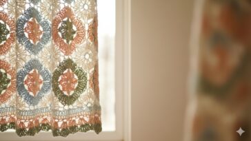 Essa cortina de crochê muda o clima da casa com charme e leveza