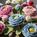 Flores de crochê em 3D para aplicar em roupas e bolsas com charme artesanal