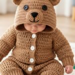Macacão de bebê em crochê inspirado em animais fofos para momentos especiais
