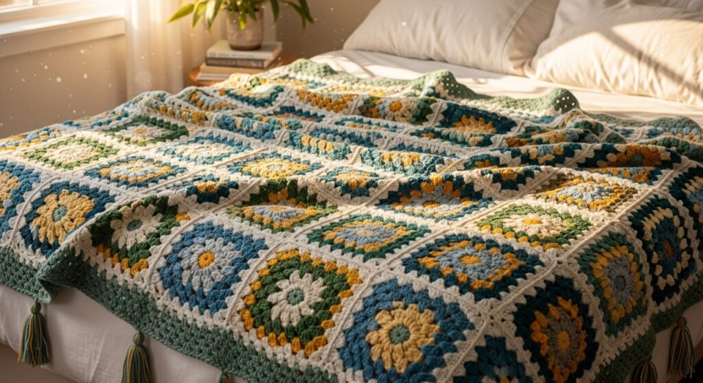 Manta de crochê para cama que aquece com elegância e estilo