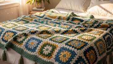 Manta de crochê para cama que aquece com elegância e estilo