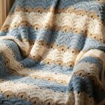 Manta em crochê com ponto leque e efeito degradê de cores para aquecer com estilo