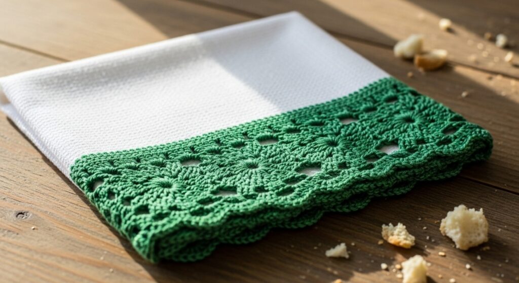 O toque artesanal que transforma qualquer pano de prato em um encanto