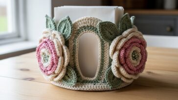 Porta-guardanapo de crochê para mesa posta com toque artesanal