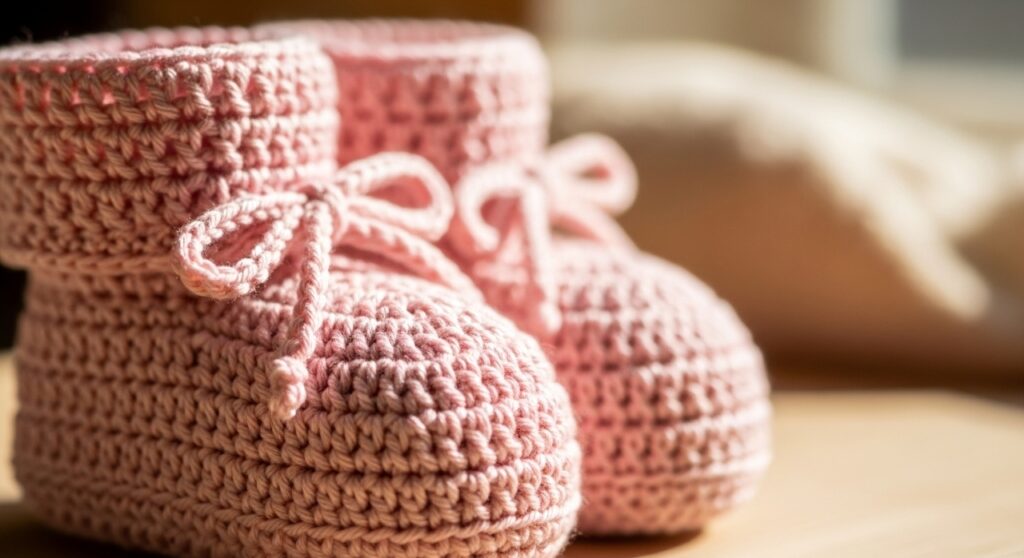Essa peça é puro amor! Sapatinhos de bebê de crochê para crocheteiras que amam criar com o coração