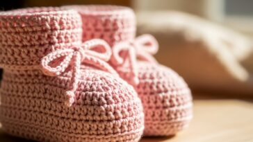 Essa peça é puro amor! Sapatinhos de bebê de crochê para crocheteiras que amam criar com o coração
