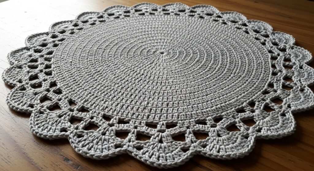 Sousplat de crochê com borda ondulada para uma mesa posta elegante e personalizada