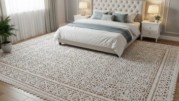 Tapete de crochê para quarto de casal com conforto e charme