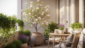 Magnólia em vaso: o toque de perfume e elegância que transforma qualquer varanda.