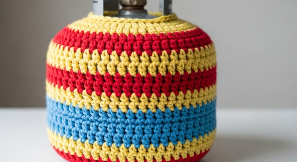 Como fiz uma capa de botijão de crochê que não fica torta nem larga