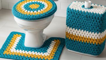 Jogo de banheiro de crochê simples para transformar seu banheiro com carinho