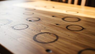 Água deixa marcas claras ou escuras, calor gera círculos na superfície e poeira, restos de comida ou produtos inadequados aceleram o desgaste