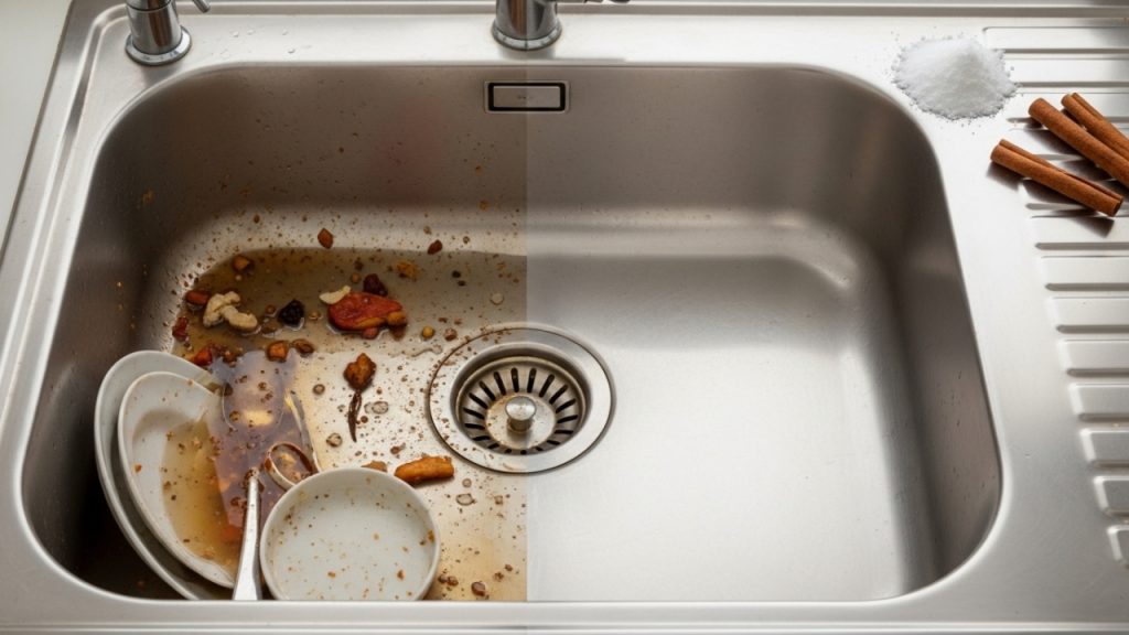 Um truque simples com duas colheres promete deixar a pia limpa e sem mau cheiro