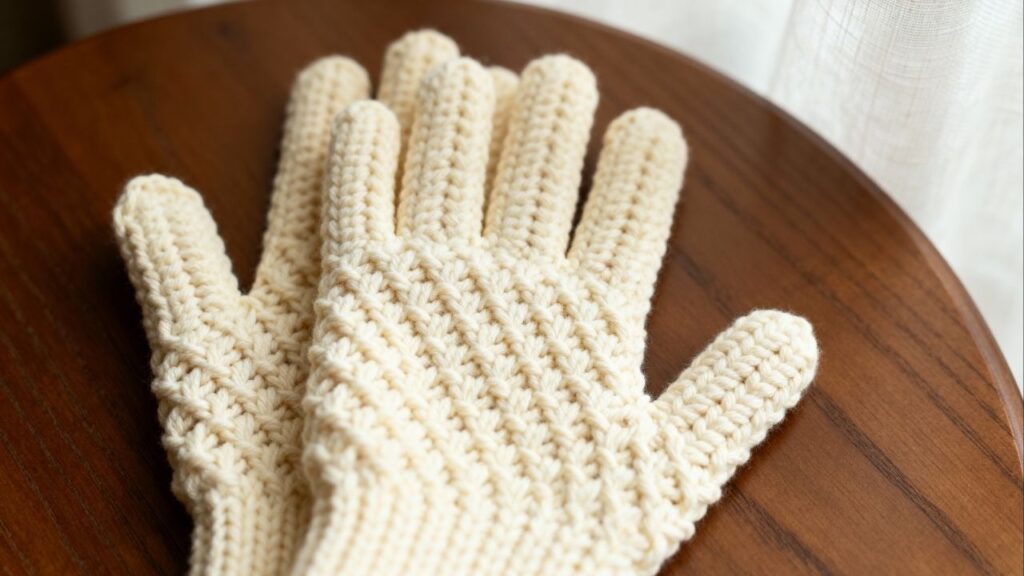 Comece seu projeto de luvas de crochê com pontos simples e acabamento caprichado