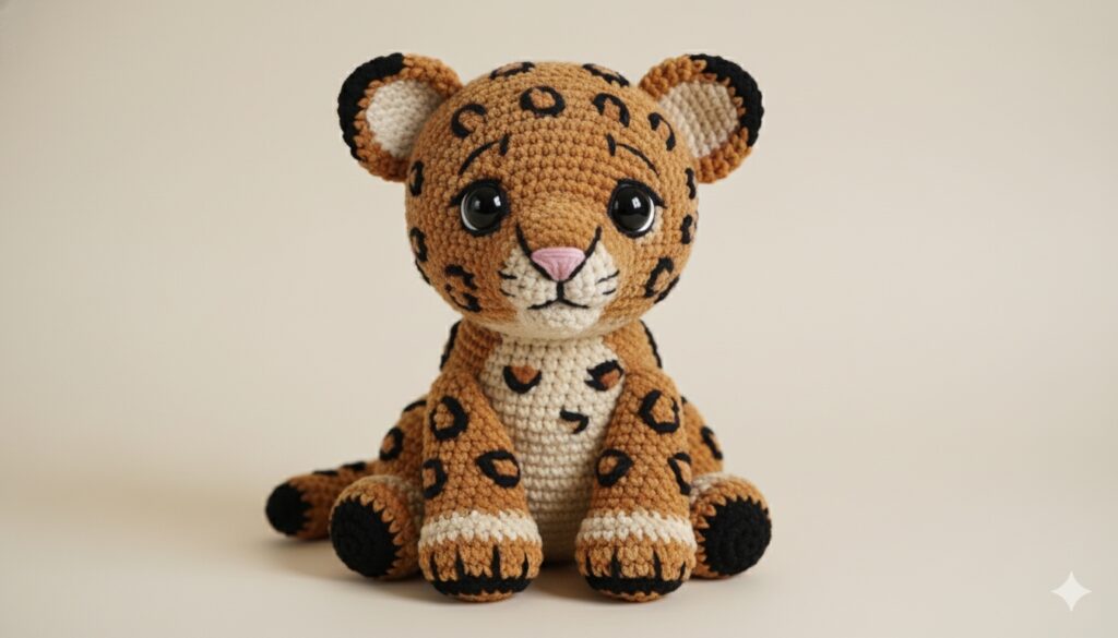 Prepare-se para se apaixonar por essa onça de crochê cheia de charme