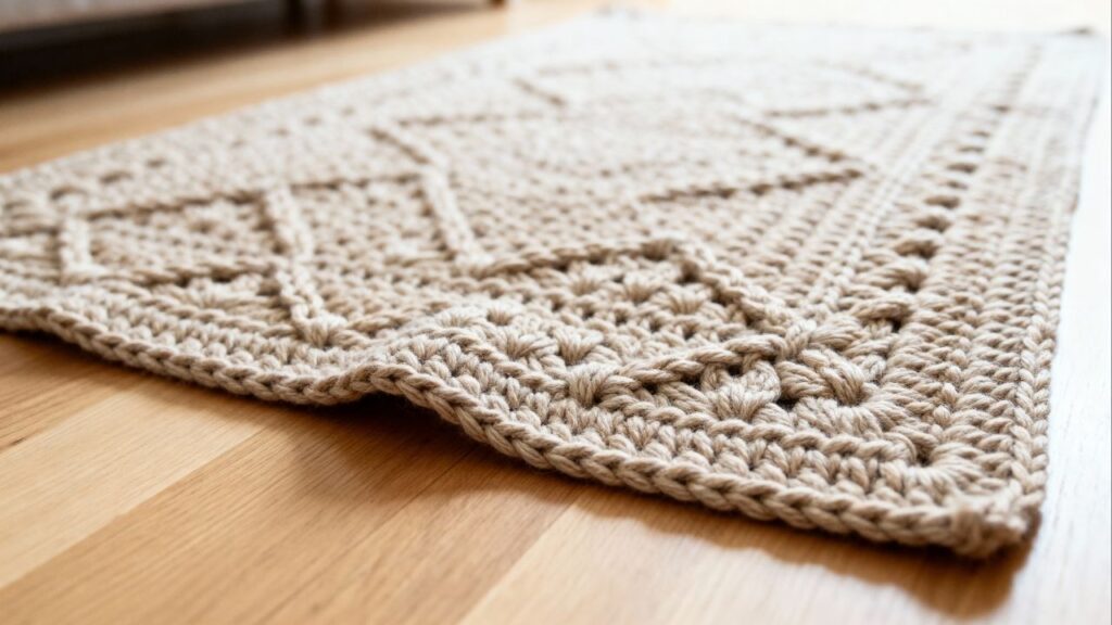 Como fazer um tapete retangular de crochê com acabamento perfeito