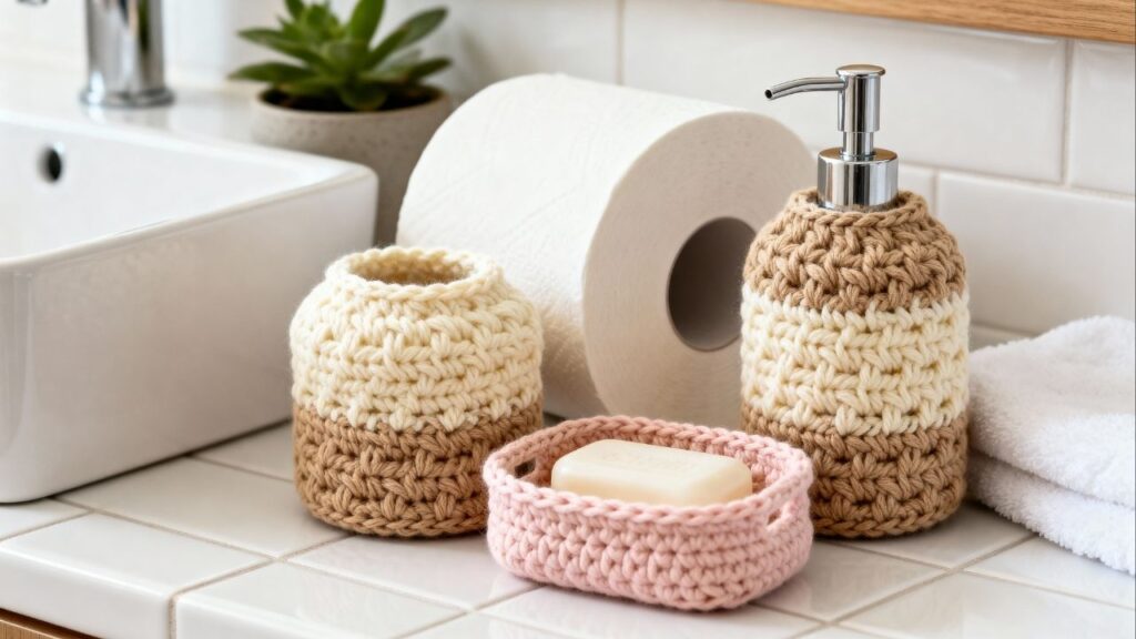 Como fazer jogo de banheiro em crochê sem deixar fios soltos ou peças desiguais