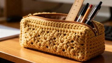 Aprenda a fazer estojos em crochê resistentes e personalizados para a volta às aulas