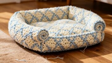 Passo a passo para criar uma cama de crochê confortável para seu cachorro