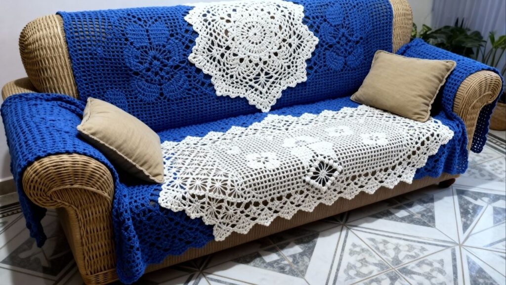 Crochê no sofá? Aprenda a fazer capas com pontos simples e acabamento perfeito