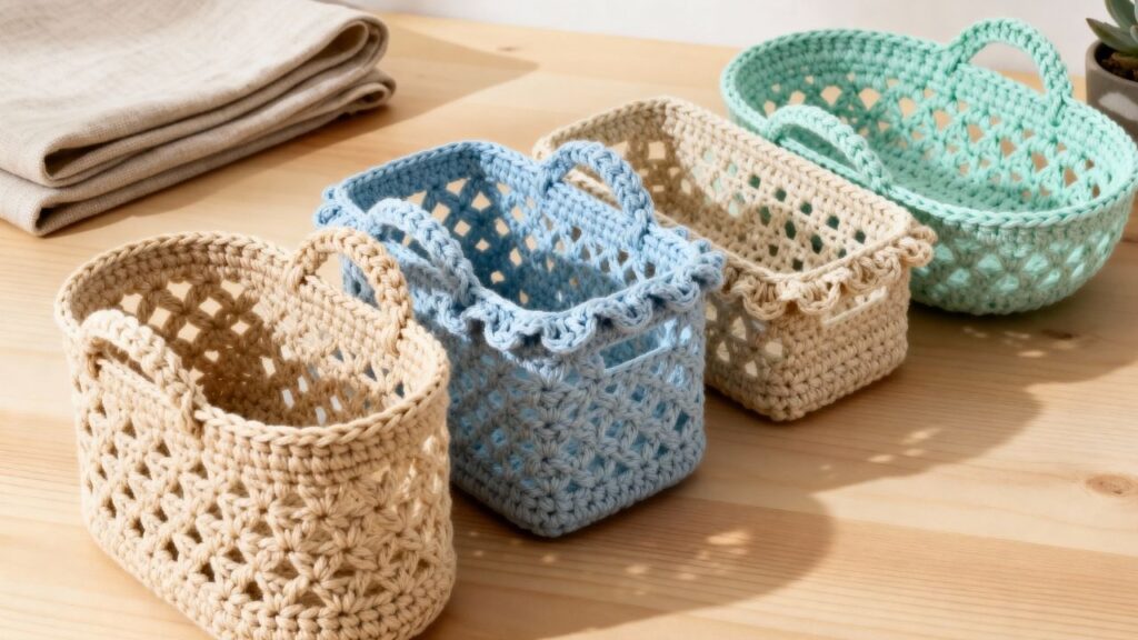 Aprenda a fazer cestos de crochê firmes que funcionam no dia a dia com estilo