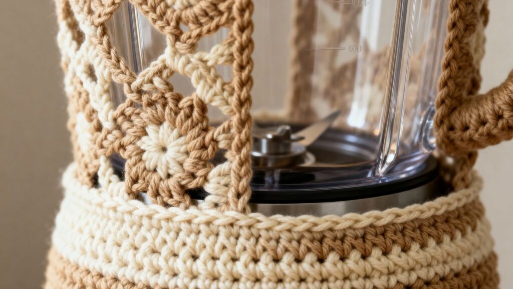 Capa de crochê para liquidificador é ideal para treinar pontos e decorar a cozinha